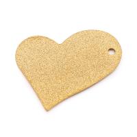 Stainless Steel Heart Pendants, 304 Stainless Steel, Vacuum Ion Plating, DIY & frosted, golden 