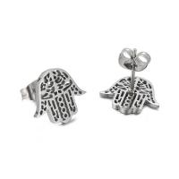 Stainless Steel Stud Earring, 304 Stainless Steel, Hand, for woman & hollow, original color 