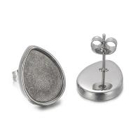 Edelstahl Ohrring Stecker, 304 Edelstahl, Tropfen, Vakuum-Ionen-Beschichtung, DIY, keine, 16x12mm, verkauft von Paar[