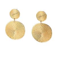 Zinc Alloy Drop Earring, Round, gold color plated, fashion jewelry & for woman [