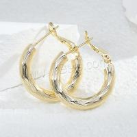 Brass Hoop Earring, Round, plated, fashion jewelry [