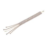 Zinc bracelets en strass en alliage , alliage de zinc, avec 8cm chaînes de rallonge, Placage, bijoux de mode & avec strass, plus de couleurs à choisir, 20mm .5 cm, Vendu par PC
