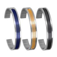Stainless Steel Cuff Bangle, 304 Stainless Steel, Vacuum Plating, for man & hollow 10mm, Inner Approx 65mm [