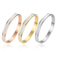 Stainless Steel Bangle, 304 Stainless Steel, Vacuum Plating, micro pave cubic zirconia & for man 6mm, Inner Approx 