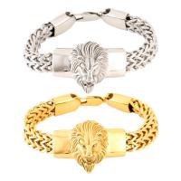 Stainless Steel Chain Bracelets, 304 Stainless Steel, Lion, Vacuum Plating, fashion jewelry & for man 12mm Approx 7.9 Inch [