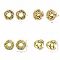 Eisen Stud Ohrring, goldfarben plattiert, verschiedene Stile für Wahl & für Frau, 17-18mm, verkauft von Paar