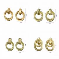 Iron Drop Earring, gold color plated & for woman, 19-33mm [