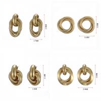 Iron Drop Earring, gold color plated & for woman, 14-33mm [