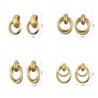 Iron Drop Earring, gold color plated & for woman & hollow, 19-42mm [