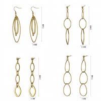 Iron Drop Earring, KC gold color plated & for woman & hollow, 11-78mm [