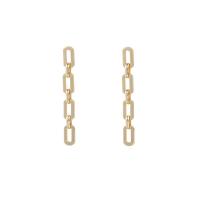 Iron Drop Earring, Geometrical Pattern, gold color plated & for woman & hollow [