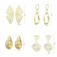 Eisen Ohrhänger, goldfarben plattiert, verschiedene Stile für Wahl & für Frau & hohl, 15-63mm, verkauft von Paar