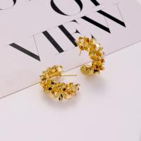 Iron Stud Earring, gold color plated & for woman, 11-50mm [