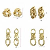 Iron Drop Earring, gold color plated & for woman & hollow, 17-46mm [