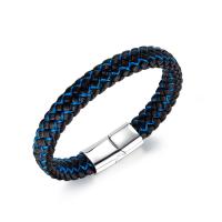 Leatheroid Cord Bracelets, PU Leather, with 304 Stainless Steel, polished, fashion jewelry & Unisex 10mm cm 
