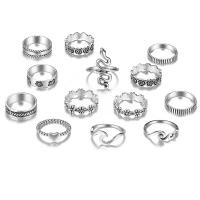 Zinc Alloy Ring Set, polished, 13 pieces & fashion jewelry & for woman, original color [