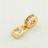 Cubic Zirconia Micro Pave Brass Pendant, Handbag, high quality gold color plated, DIY & micro pave cubic zirconia Approx 0.3mm [