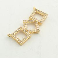 Cubic Zirconia Micro Pave Brass Connector, high quality gold color plated, DIY & micro pave cubic zirconia & hollow Approx 0.1mm 