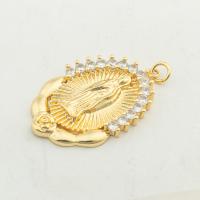 Cubic Zirconia Micro Pave Brass Pendant, high quality gold color plated, DIY & micro pave cubic zirconia Approx 0.3mm [