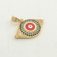 Fashion Evil Eye Pendant, Brass, high quality gold color plated, DIY & micro pave cubic zirconia Approx 0.3mm 