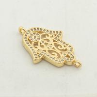 Cubic Zirconia Micro Pave Brass Connector, high quality gold color plated, DIY & micro pave cubic zirconia Approx 0.1mm 