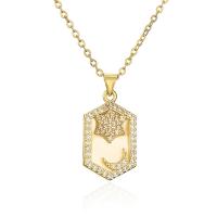 Cubic Zircon Micro Pave Brass Necklace, with 5cm extender chain, plated, fashion jewelry & micro pave cubic zirconia, gold cm 
