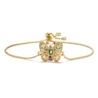 Cubic Zirconia Micro Pave Brass Bracelet, Butterfly, plated, fashion jewelry & micro pave cubic zirconia Approx 7 Inch [