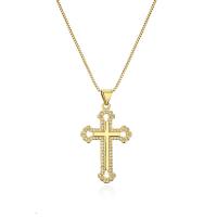 Cubic Zircon Micro Pave Brass Necklace, with 5cm extender chain, plated, fashion jewelry & micro pave cubic zirconia, golden cm [