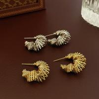 真鍮のスタッドのイヤリング, 銅, 純正ゴールド, ファッションジュエリー & 女性用, 無色 売り手 ペア