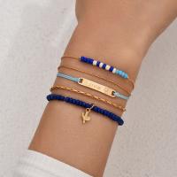 Glass Seed Beads Bracelets, Zinc Alloy, with Seedbead & Nylon Cord, handmade, 4 pieces & fashion jewelry & for woman [