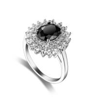 Cubic Zircon Brass Finger Ring, with Cubic Zirconia, platinum plated, fashion jewelry & for woman & faceted [