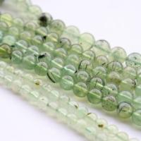Prehnit-Perlen, Prehnit, rund, poliert, DIY & verschiedene Größen vorhanden, grün, Länge:ca. 39 cm, verkauft von Strang