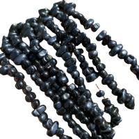 Nicht magnetische Hämatit Perlen, Unregelmäßige, poliert, DIY, schwarz, 5-8mm, ca. 95PCs/Strang, verkauft von Strang[