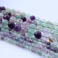 Fluorite Beads, Colorful Fluorite, Round, polished, DIY & faceted, multi-colored Approx 39 cm [
