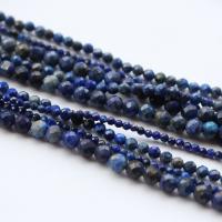 Perles de pierre lasurite naturelles, Lapis lazuli, Rond, poli, DIY & normes différentes pour le choix & facettes, bleu Environ 39 cm, Vendu par brin