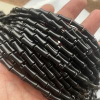 Schwarzer Stein Perle, DIY, schwarz, 5x12mm, Länge:ca. 39 cm, verkauft von Strang