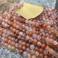 Gefärbte Quarz Perlen, Kaninchenfellquarz, rund, poliert, DIY & verschiedene Größen vorhanden, gemischte Farben, Länge:ca. 39 cm, verkauft von Strang[