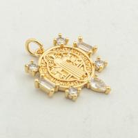 Cubic Zirconia Micro Pave Brass Pendant, high quality gold color plated, DIY & micro pave cubic zirconia Approx 0.3mm [