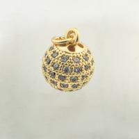 Cubic Zirconia Micro Pave Sterling Silver Pendant, 925 Sterling Silver, gold color plated, DIY & micro pave cubic zirconia Approx 0.3mm 