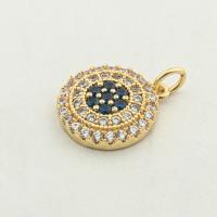 Cubic Zirconia Micro Pave Sterling Silver Pendant, 925 Sterling Silver, gold color plated, DIY & micro pave cubic zirconia Approx 0.3mm 