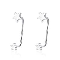 Brass Stud Earring, Star, plated, fashion jewelry & for woman [