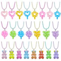 Акриловые ожерелье, Акрил, Различная форма для выбора & для детей, Много цветов для выбора, длина:54 см, продается PC
