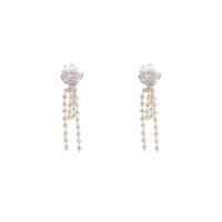 Zinc Alloy Drop Earring, with Acrylic, Flower, gold color plated, fashion jewelry & for woman [