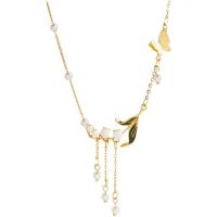 Enamel Zinc Alloy Necklace, with Plastic Pearl, with 5CM extender chain, gold color plated, fashion jewelry & for woman, mixed colors Approx 36 cm 
