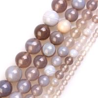Single Gemstone Beads, Natural Stone, fashion jewelry & DIY grey Approx 38 cm [