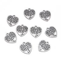 Zinc Alloy Heart Pendants, antique silver color plated, fashion jewelry & DIY 