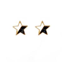 clou d'oreille acrylique, alliage de zinc, avec Acrylique, étoile, bijoux de mode & pour femme, doré Vendu par paire[