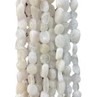 weiße Jade Perle, Klumpen, poliert, DIY, weiß, 5x9mm, ca. 55PCs/Strang, verkauft von Strang[