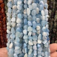 Aquamarin Perlen, Klumpen, poliert, DIY, gemischte Farben, 5x9mm, ca. 55PCs/Strang, verkauft von Strang