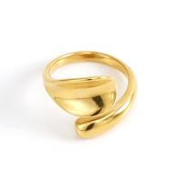 Stainless Steel Finger Ring, 304 Stainless Steel, 18K gold plated, fashion jewelry & for woman, golden, 16mm [